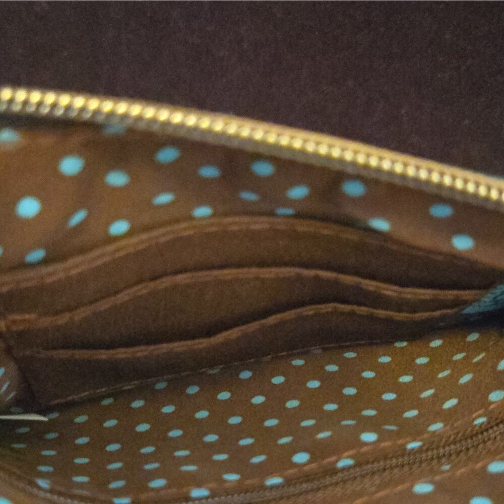 Chala Blue Small Crossbody Bee Floral Applique Zip, Adjustable Strap Pockets - Picture 5 of 5